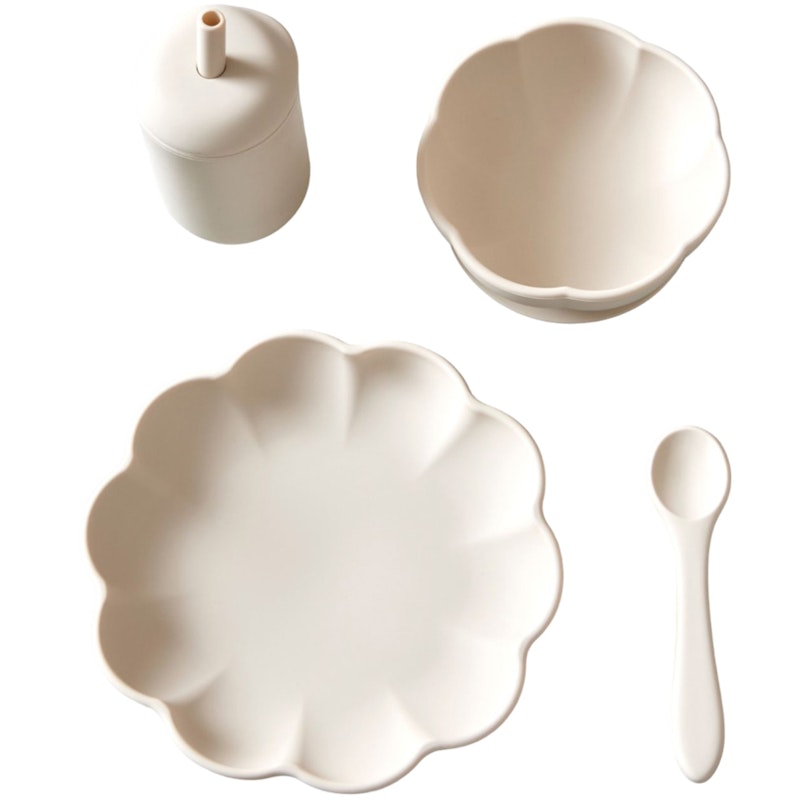 Little Poppy Kindergeschirr 4 Teile, Cream