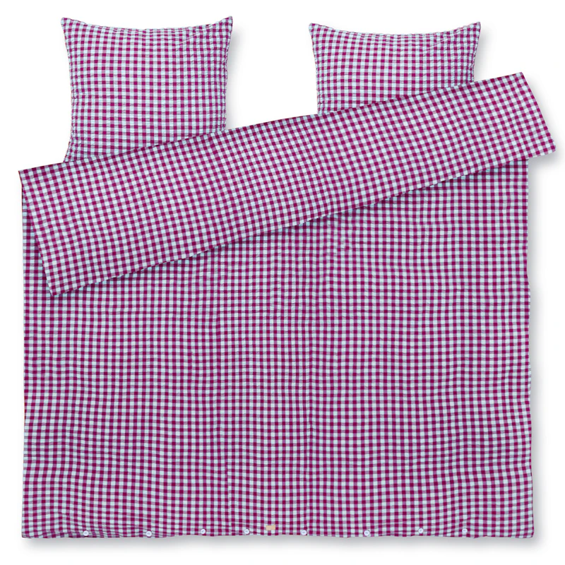 Bæk&Bølge Bettbezug-Set 220x220 + 50x60, Fuchsienfarbig / Minzgrün