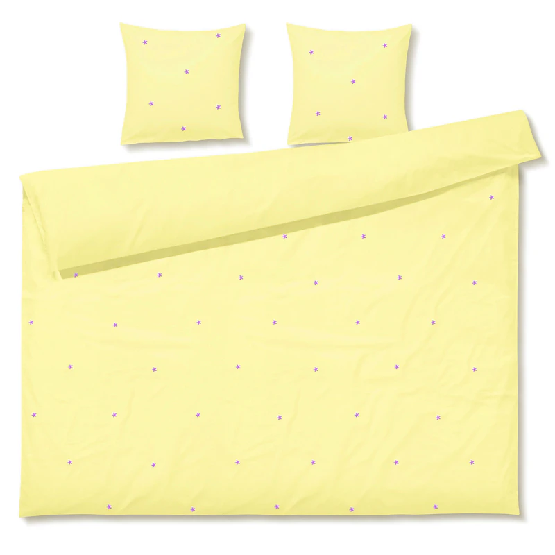 Juna Bettbezug-Set 200x220 cm + 60x63, Gelb