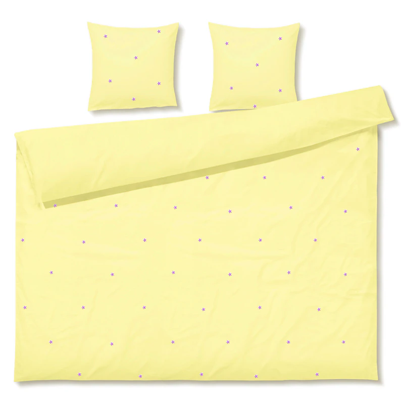 Juna Bettbezug-Set 220x220 cm + 50x60 cm, Gelb