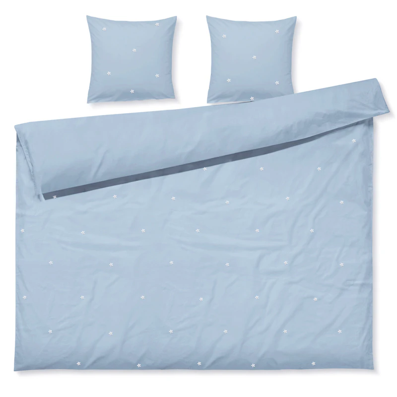 Juna Bettbezug-Set 200x220 cm + 60x63, Hellblau