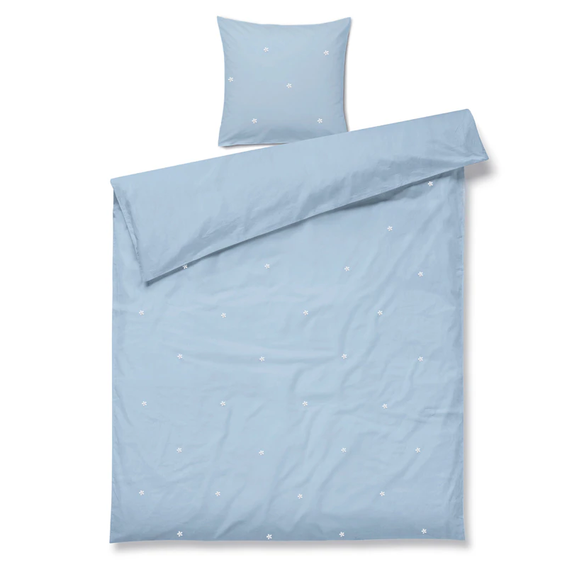Juna Bettbezug-Set 150x210 cm + 50x60 cm, Hellblau