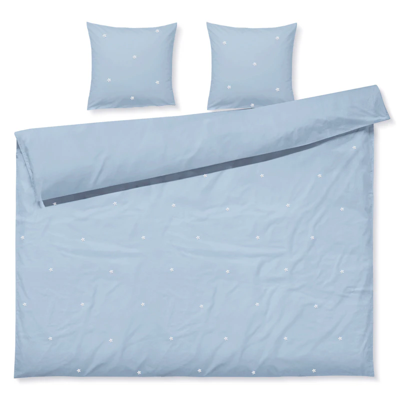 Juna Bettbezug-Set 220x220 cm + 50x60, Hellblau