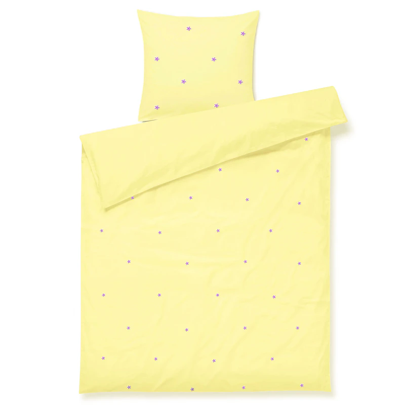 Juna Bettbezug-Set 100x140 cm + 40x45 cm, Gelb