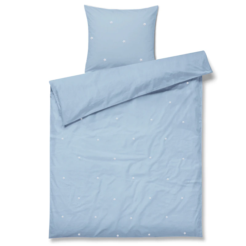 Juna Bettbezug-Set 100x140 cm + 40x45 cm, Hellblau