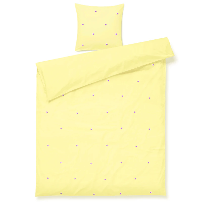 Juna Bettbezug-Set 140x220 cm + 60x63 cm, Gelb