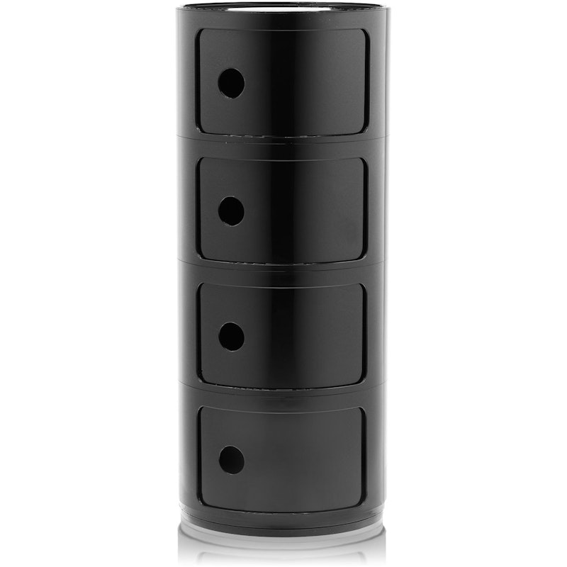 Componibili Classic Aufbewahrung mit 4 Fächern, Schwarz