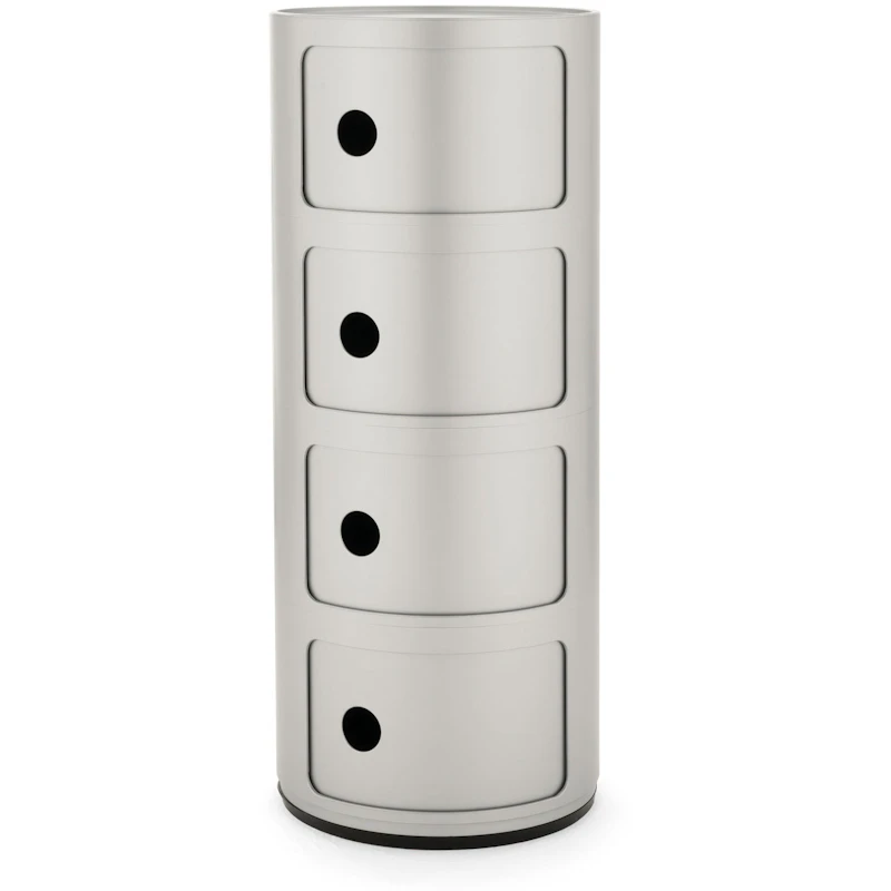 Componibili Classic Aufbewahrung mit 4 Fächern, Silber