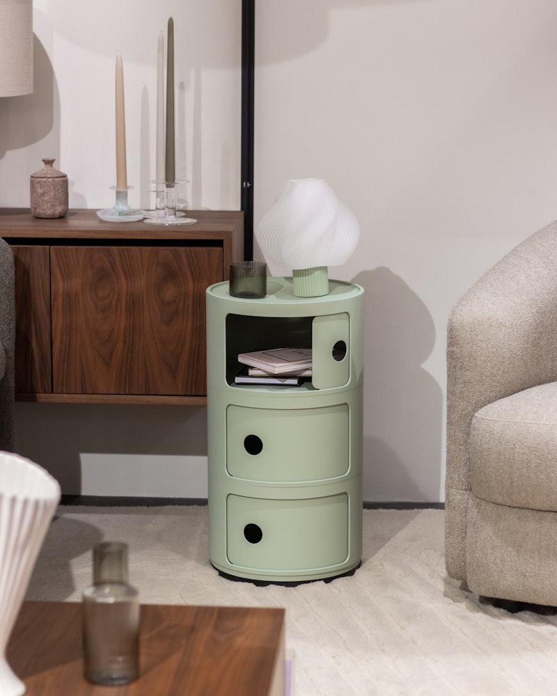 Componibili Recycled Aufbewahrung mit 3 Fächern, Matt Green