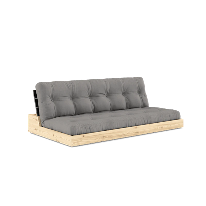 Base Sofa Bed With 5-Layer Mattress Black Night/ Gray