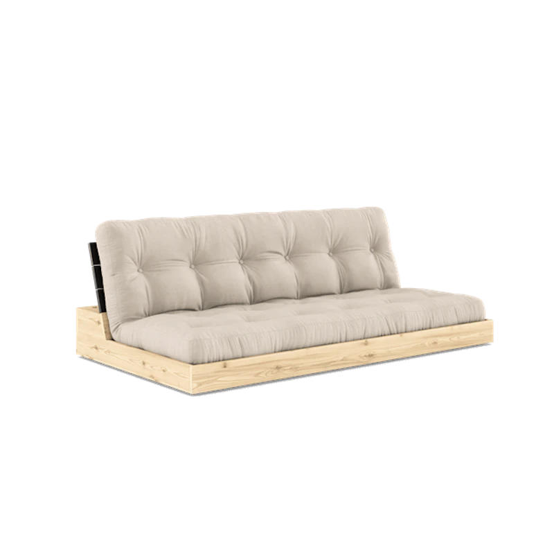 Base Sofa Bed With 5-Layer Mattress Black Night/ Beige
