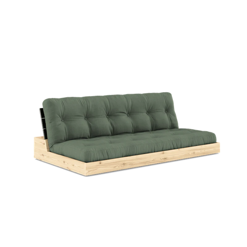 Base Sofa Bed With 5-Layer Mattress Black Night/ Olive Green