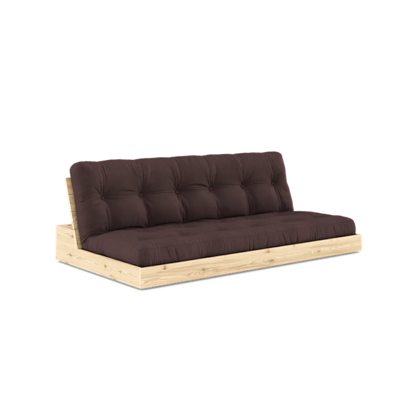 Base Sofa Bed With 5-Layer Mattress Clear/ Brown