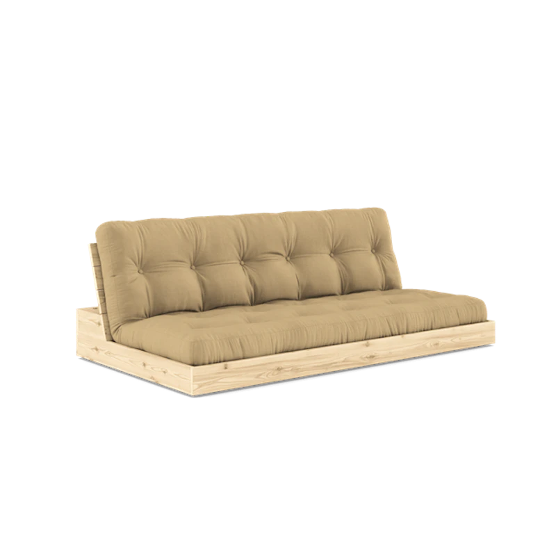 Base Sofa Bed With 5-Layer Mattress Clear/Wheat Beige