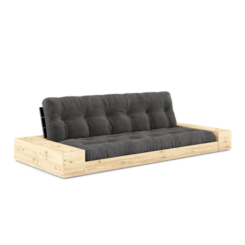 Base Sofa Bed With Side Box & 5-Layer Mattress Black Night/Coal