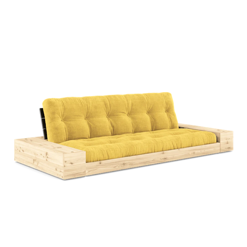 Base Sofa Bed With Side Box & 5-Layer Mattress Black Night/Honey