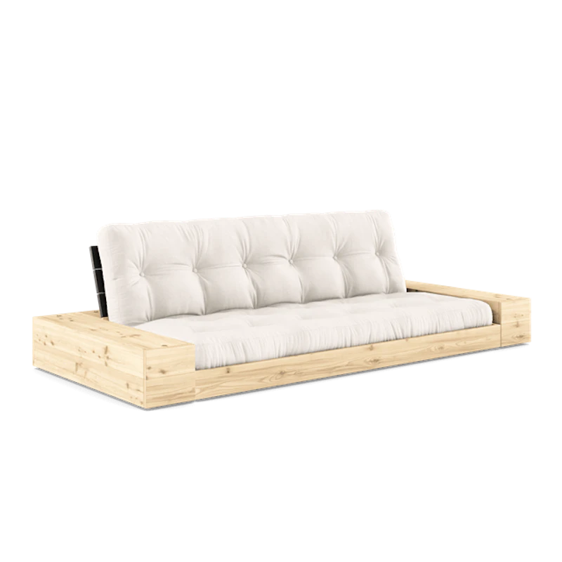 Base Sofa Bed With Side Box & 5-Layer Mattress Black Night/Natural