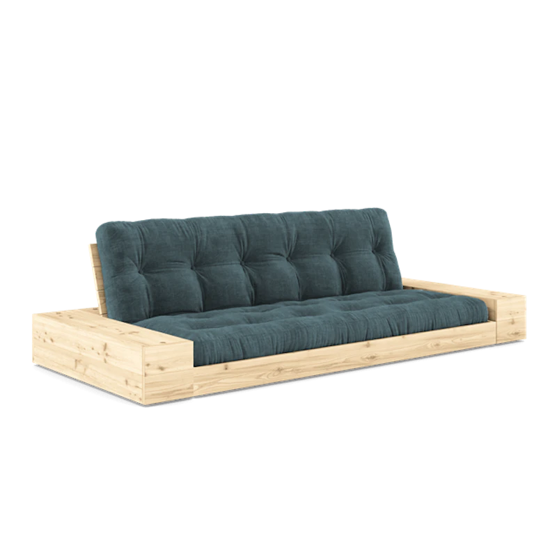 Base Sofa Bed With Side Box & 5-Layer Mattress Clear/Pale Blue