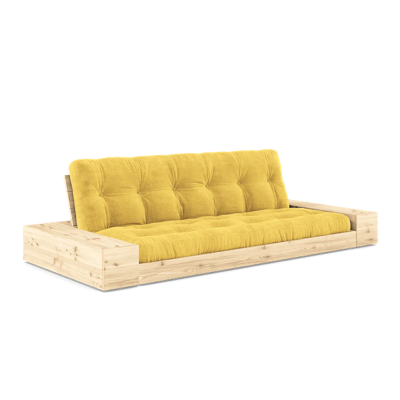 Base Sofa Bed With Side Box & 5-Layer Mattress Clear/ Honey