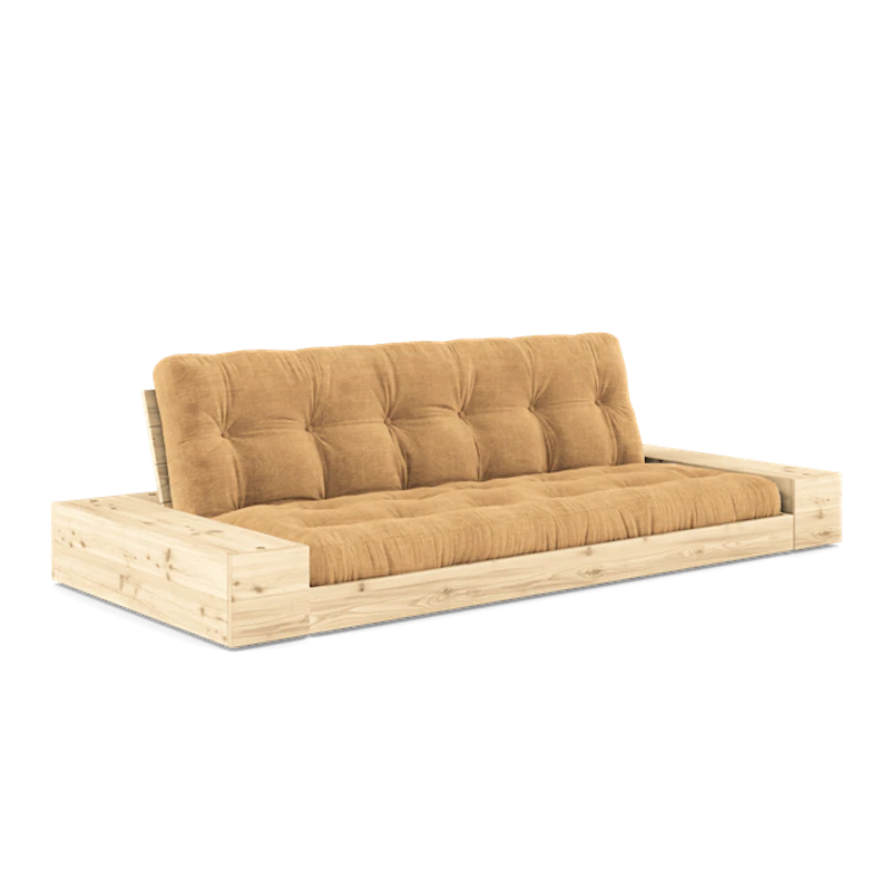 Base Sofa Bed With Side Box & 5-Layer Mattress Clear/Fudge Brown