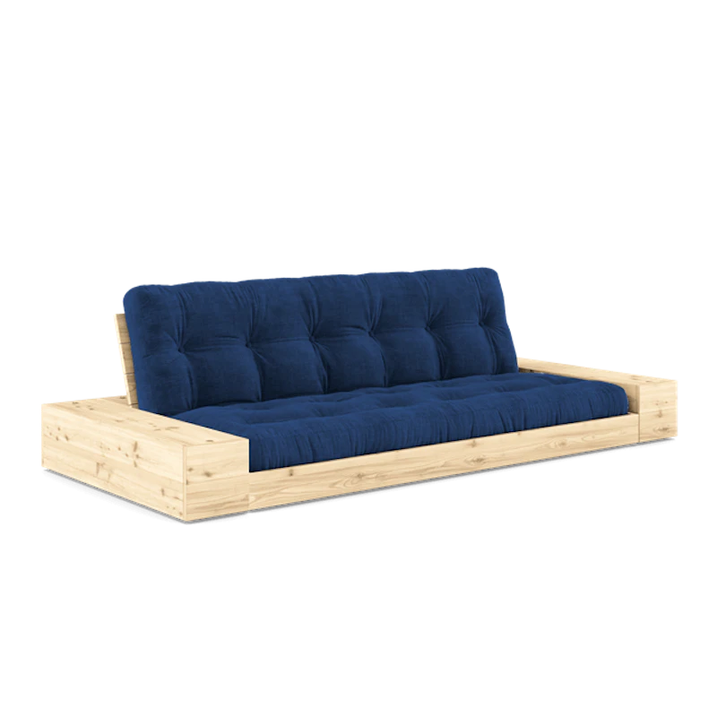 Base Sofa Bed With Side Box & 5-Layer Mattress Clear/Royal Blue
