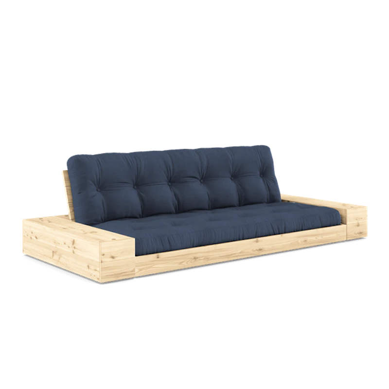 Base Sofa Bed With Side Box & 5-Layer Mattress Clear/Navy
