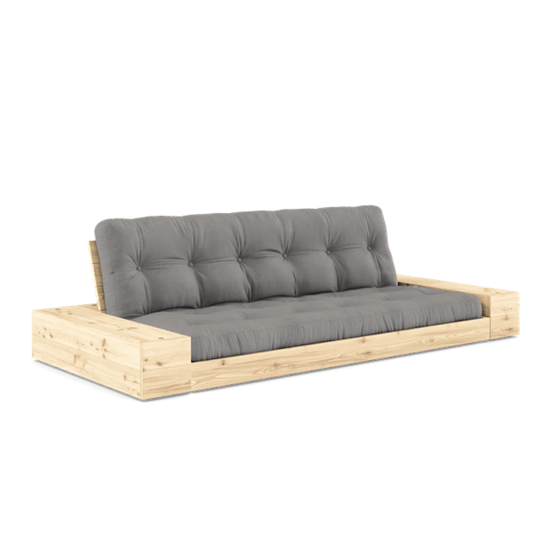 Base Sofa Bed With Side Box & 5-Layer Mattress Clear/ Gray