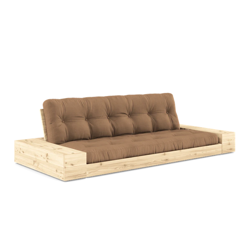 Base Sofa Bed With Side Box & 5-Layer Mattress Clear/ Mocca