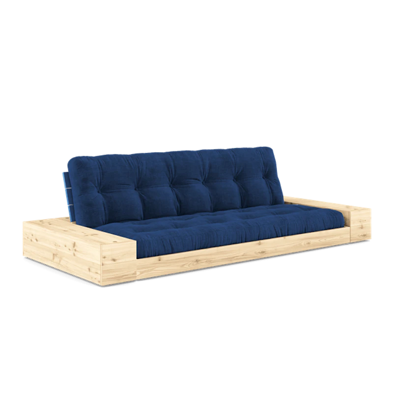 Base Sofa Bed With Side Box & 5-Layer Mattress Cobalt Blue/Royal Blue