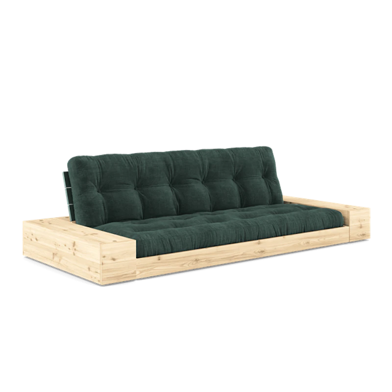 Base Sofa Bed With Side Box & 5-Layer Mattress Lush Green/Seaweed