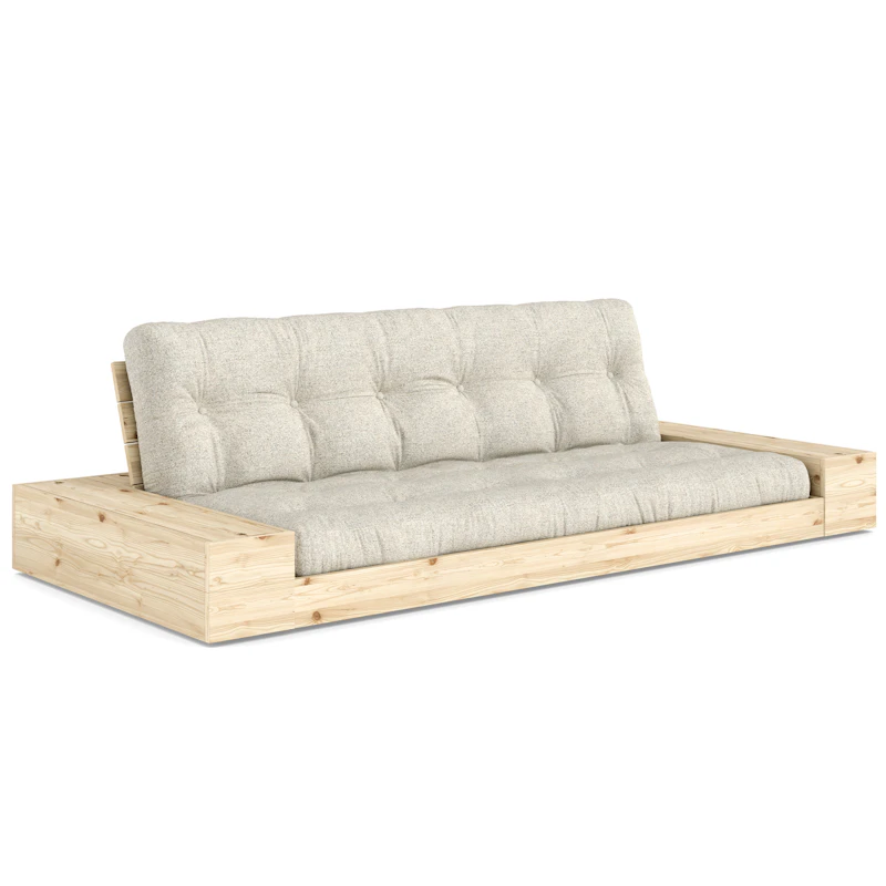 Base Sofa Bed With Storage, Raw / Soft Chalk