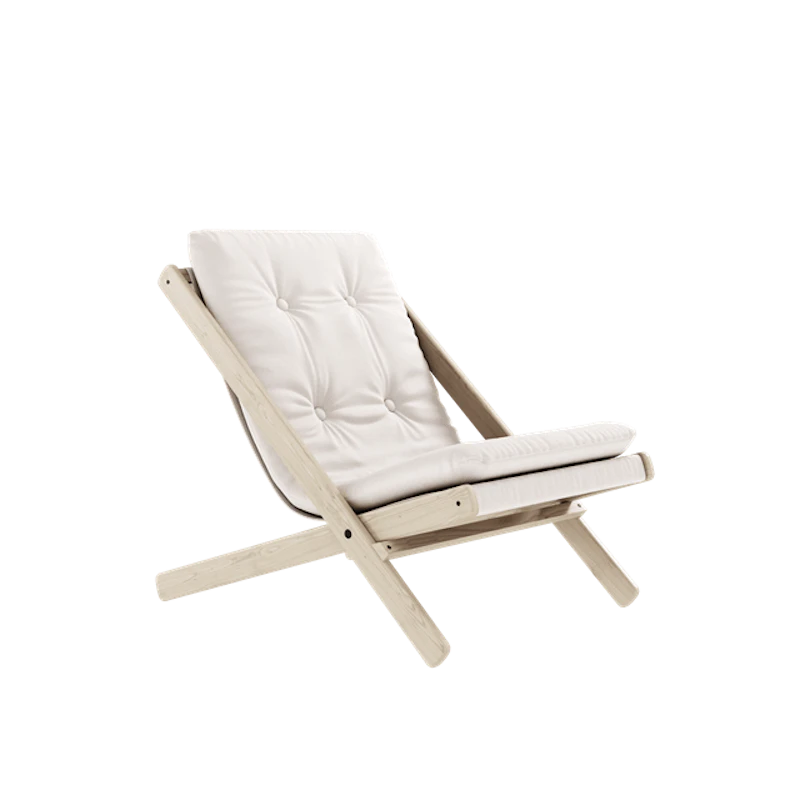 Boggie Armchair with Mattress Outdoor 401 White/Oiled Beech