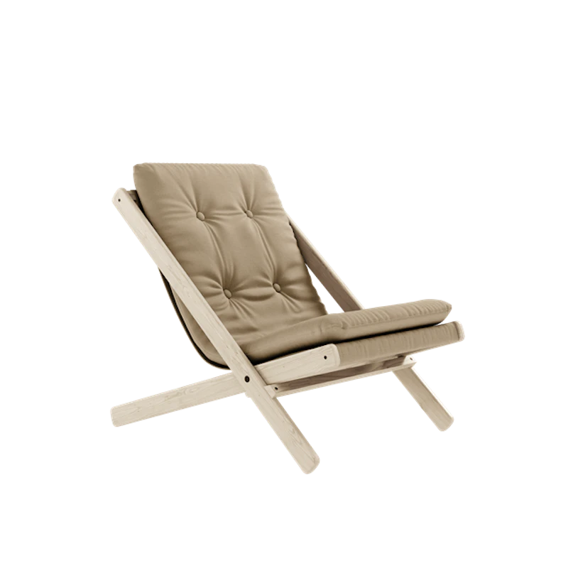 Boggie Armchair with Mattress Outdoor 402 White/Oiled Beech