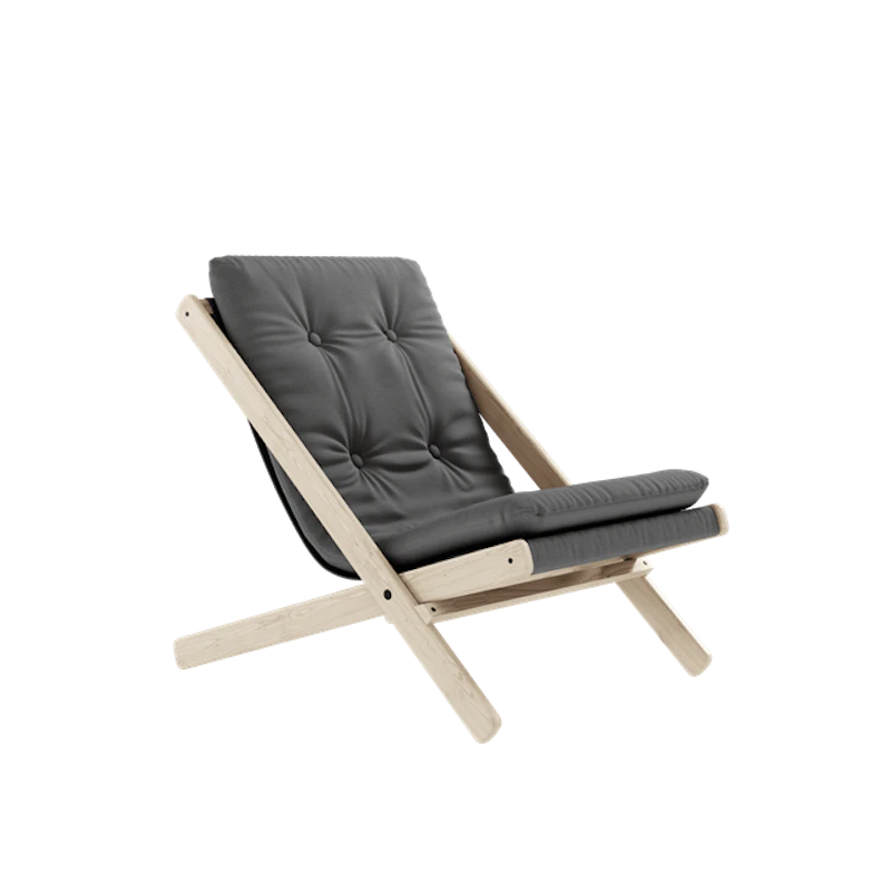 Boggie Armchair with Mattress Outdoor 403 Dark Grey/Oiled Beech