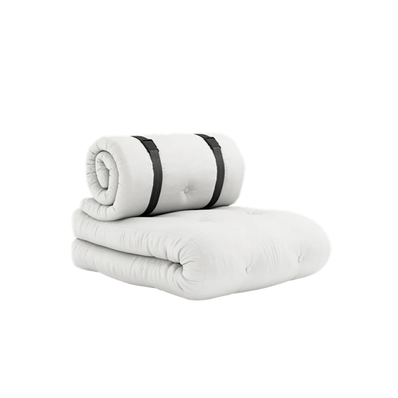 Buckle-Up Armchair M. Mattress & Belt Outdoor 401 White/ Black