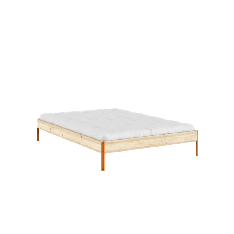 Core Bed Frame 140x200 Raw/Solar Orange
