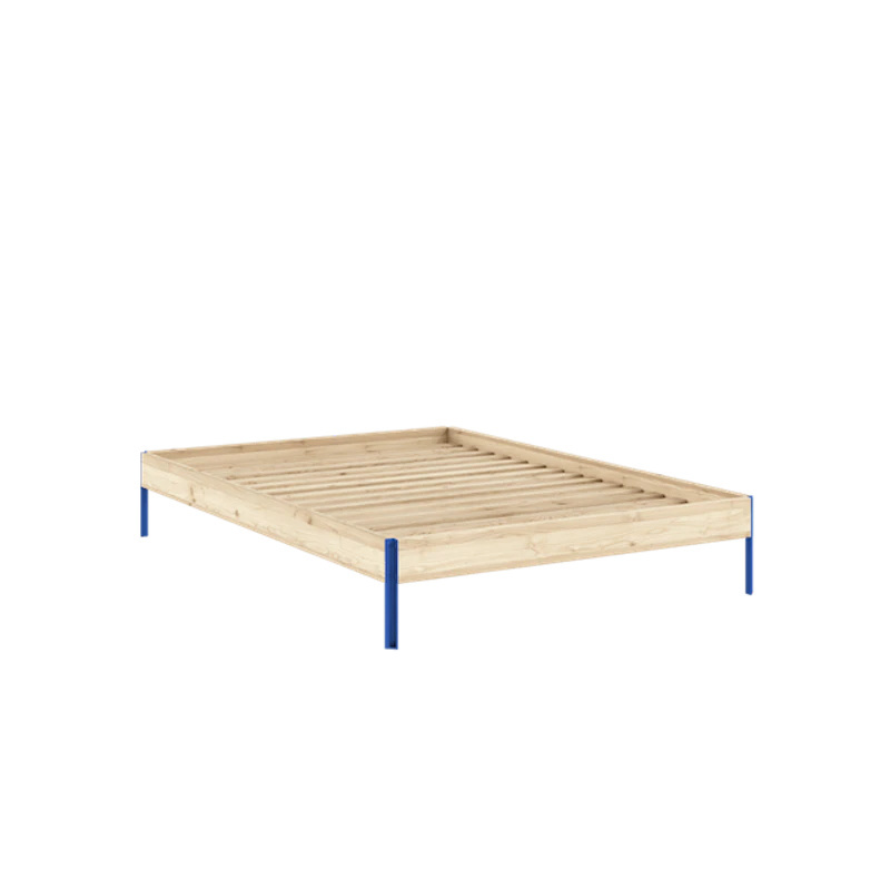 Core Bed Frame 140x200 Raw/Vivid Blue