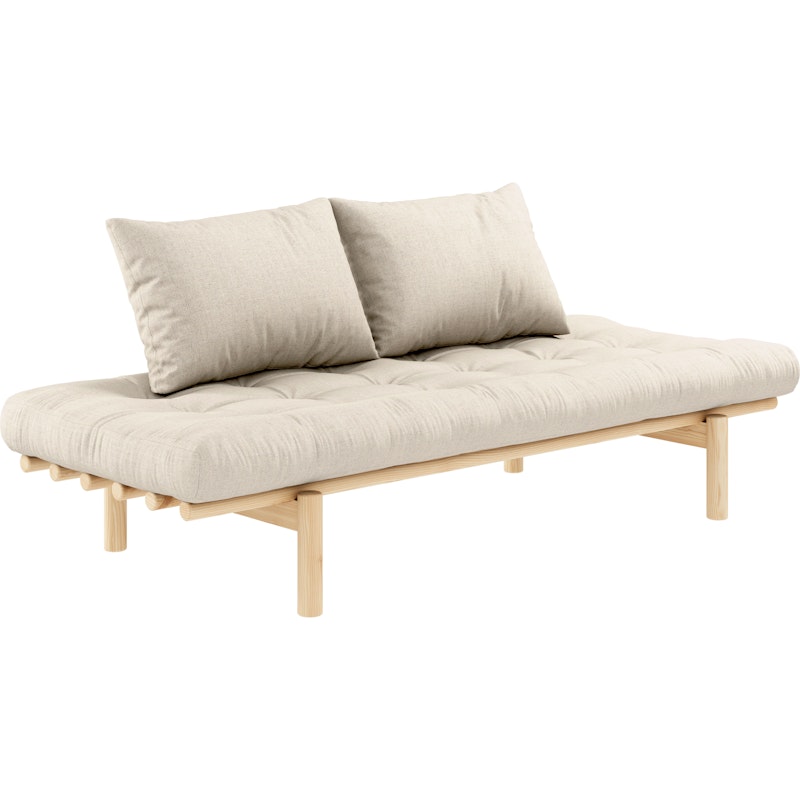 Pace Tagesliege Mit Matratze, Klar Lackiert / Linen