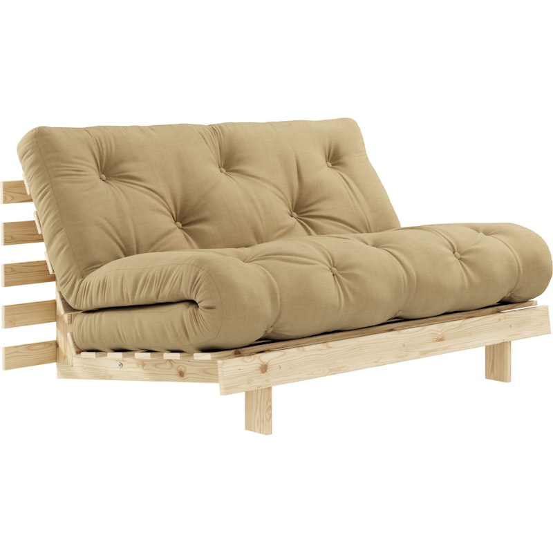 Roots 140 Bettsofa Mit Matratze, Raw / Wheat Beige