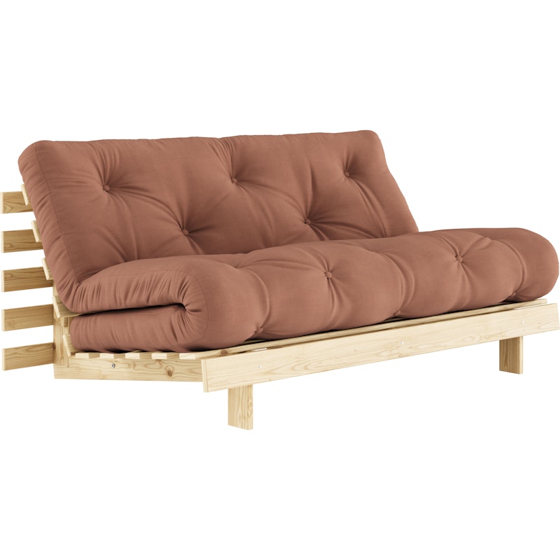 Roots 160 Bettsofa Mit Matratze, Raw / Clay Brown