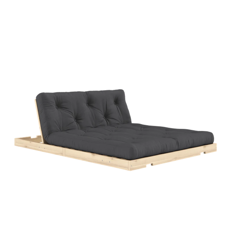 Flip Sofa Bed With Mattress 140x200 Dark Grey/Raw