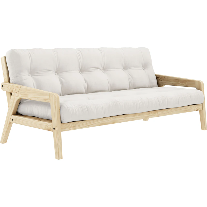 Grab Bettsofa Mit Matratze, Klar Lackiert / Natürlich