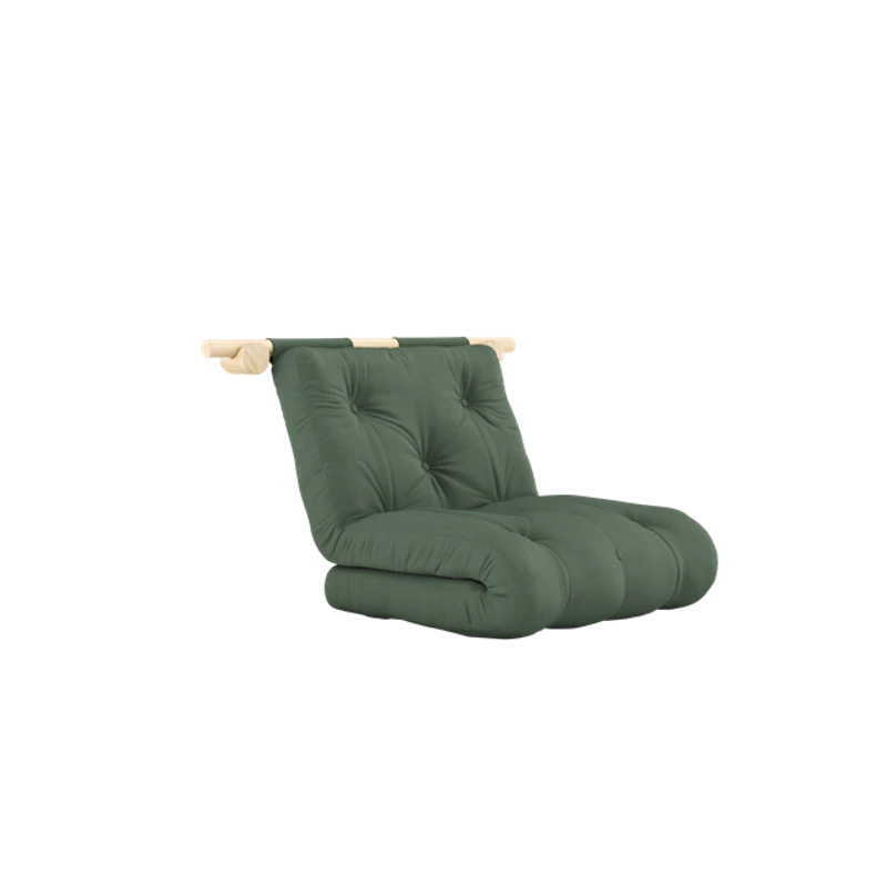 Hooked Mattress With Brackets 75x200 Olive Green/Raw