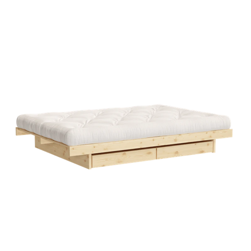 Kanso Bed Frame With 2 Drawers 120x200 Raw