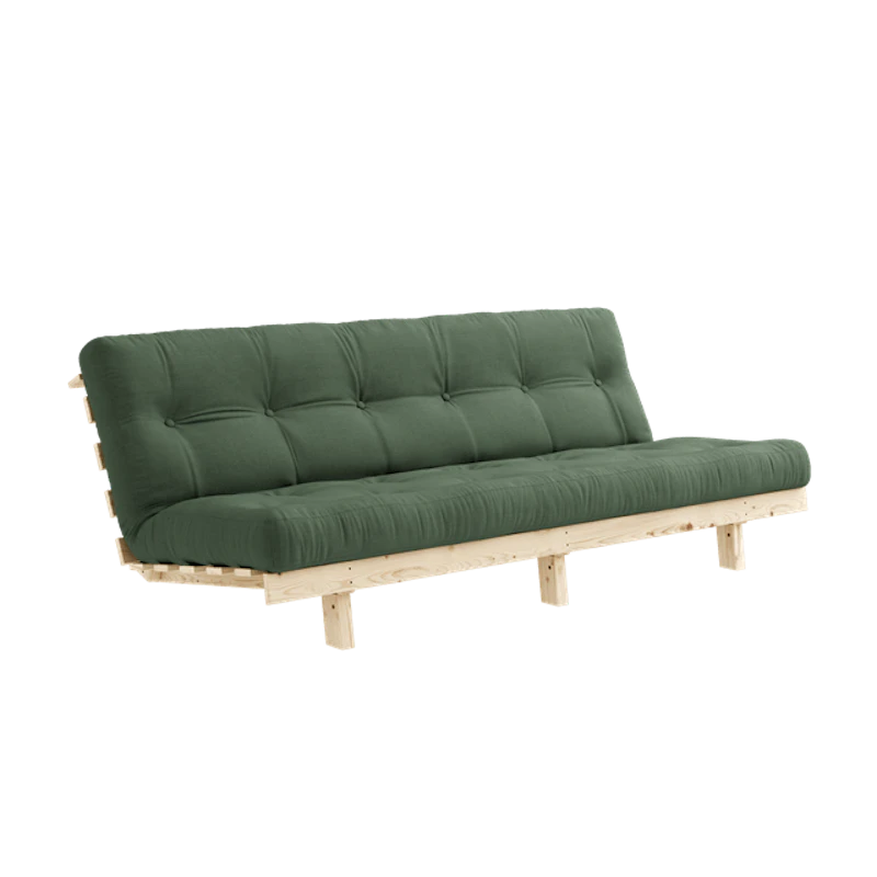 Lean Sofa Bed With Alpha Mattress 130x200 Olive Green/Raw