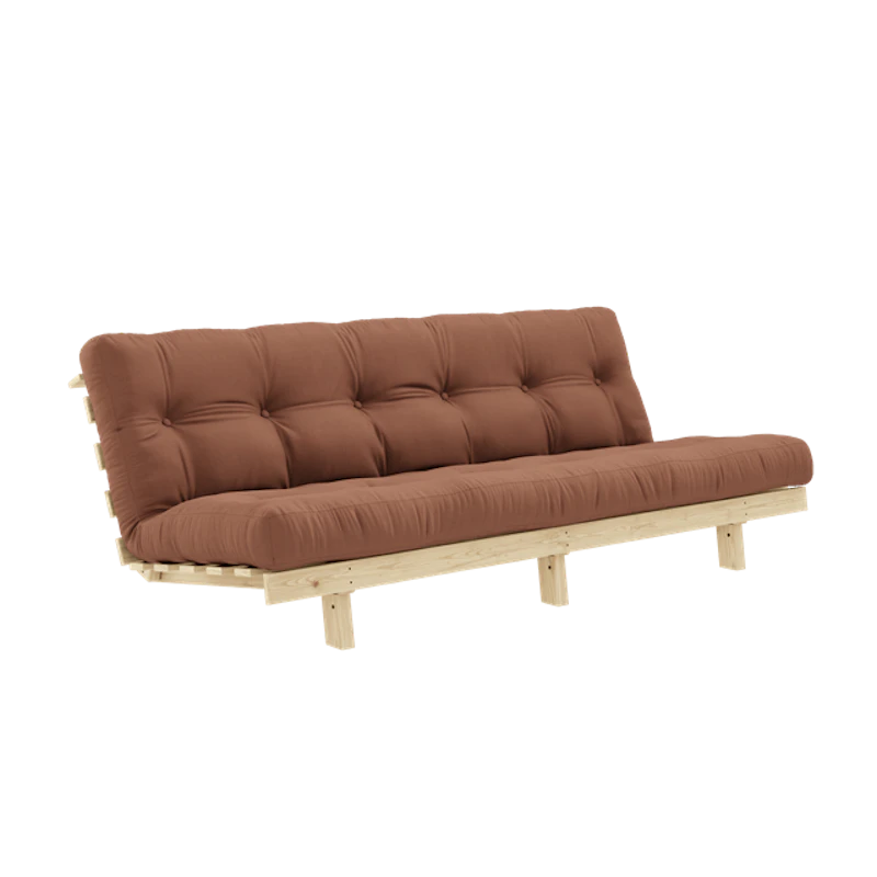 Lean Sofa Bed With Alpha Mattress 130x200 Clay Brown/Raw