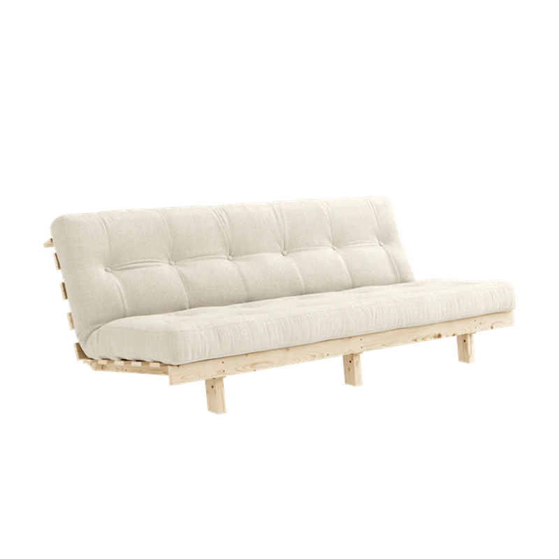 Lean Sofa Bed With Alpha Mattress 130x200 Linen/Raw