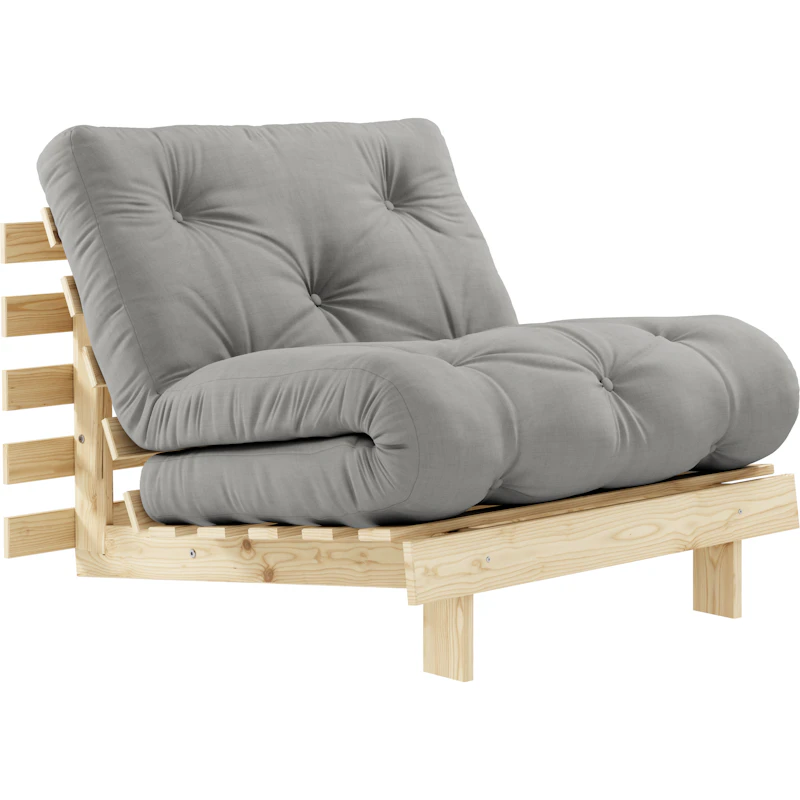 Roots 90 Loungesessel, Kiefernholz / Grey