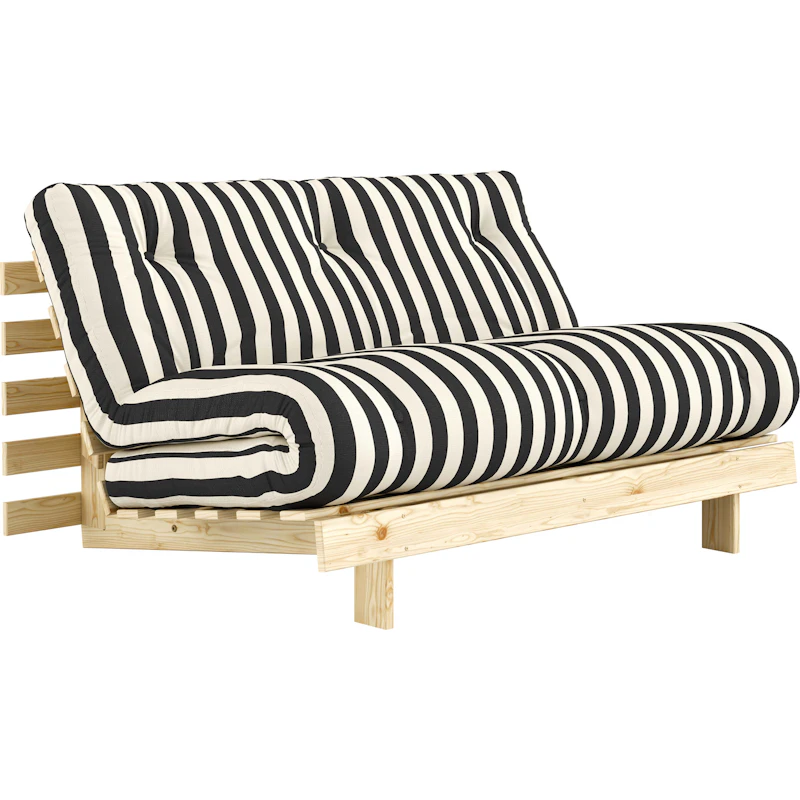 Roots Bettsofa 140x200 cm, Schwarz / Weiß