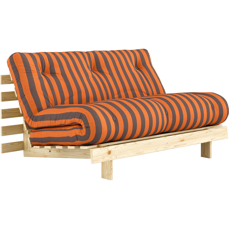 Roots Bettsofa 140x200 cm, Orange / Braun